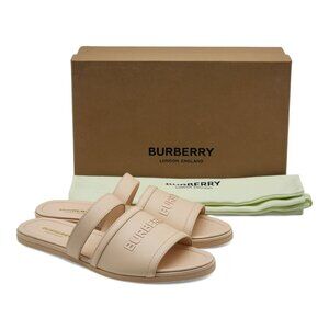 Burberry Honour Leather Flat Sandals in Pale Peach EU 38.5 / US 8.5  $680